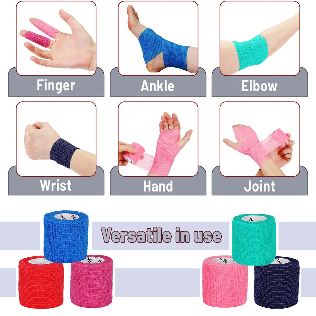 Self Adhesive Bandage Wrap, 2" x 5 Yards, 6 Pack