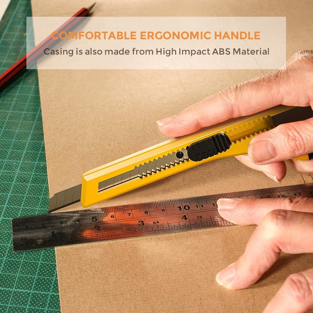 15 PCS Utility Knife, Retractable Box Cutters Razor Knife Snap 9mm