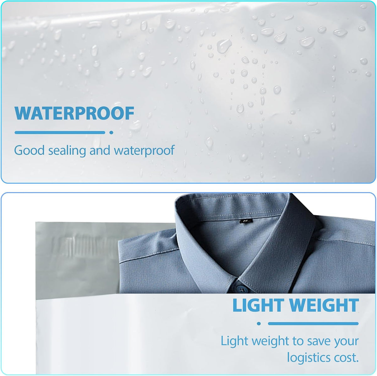 NB 9x12 Inch – 100 Pcs White Poly Mailers Strong Adhesive Self-Seal Shipping Envelopes, Tear & Water Resistant