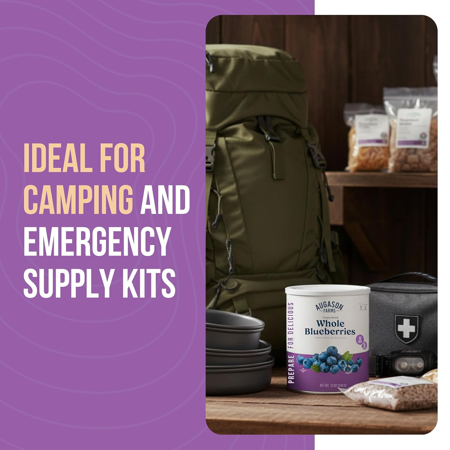 Freeze-Dried Whole Blueberries Can | Emergency Food Supply, 26 Servings, 30 Year Shelf Life, Great for Cooking
