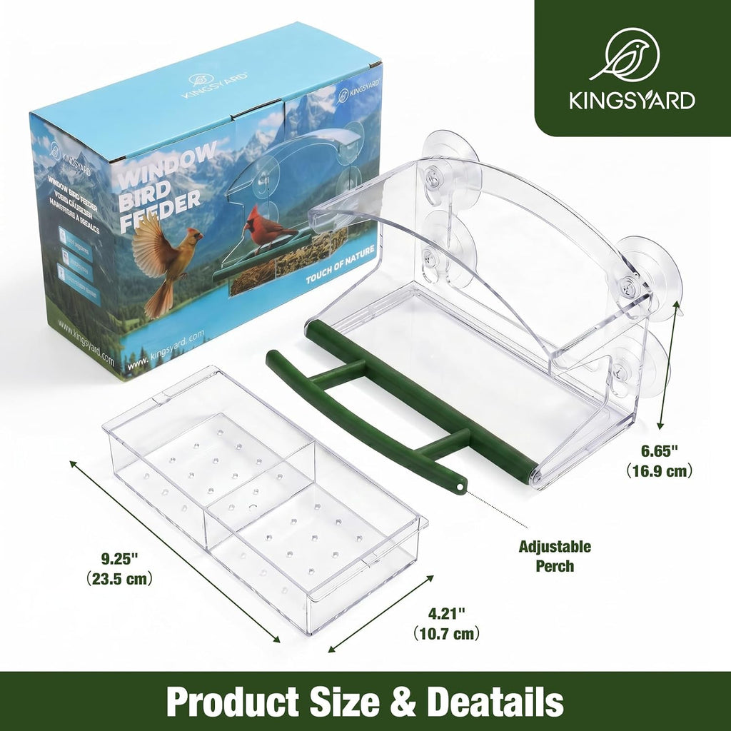 Window Bird Feeder with 4 Extra Strong Suction Cups