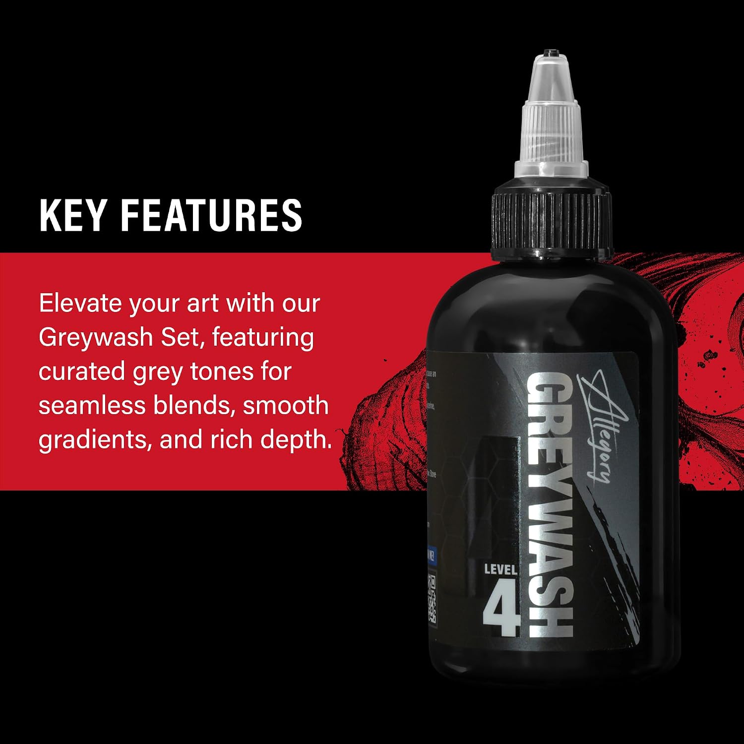 Greywash Tattoo Ink Set 4oz – Premium Professional-Grade Signature Greywash Shades for Smooth, Vegen Friendly