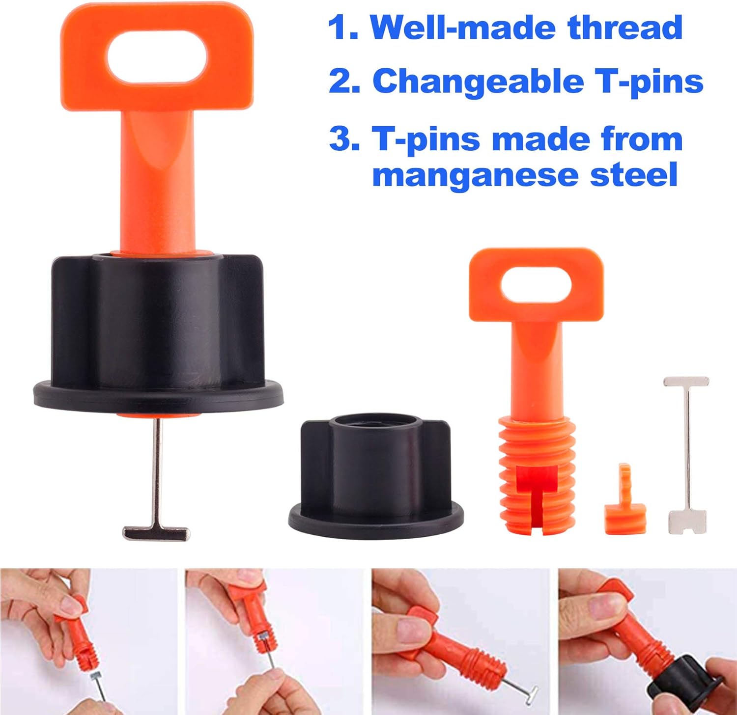 Tile Leveling System Kit with 200pcs Tile Leveler | 4 Special Wrenches & 1000pcs 2mm Tile Spacers