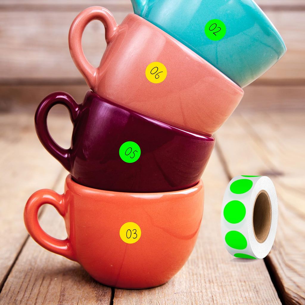 1/2" Round Color-Code Dot Stickers,Adhesive 2000 Stickers Rolls dots Label Dispenser Box Green Circle Stickers