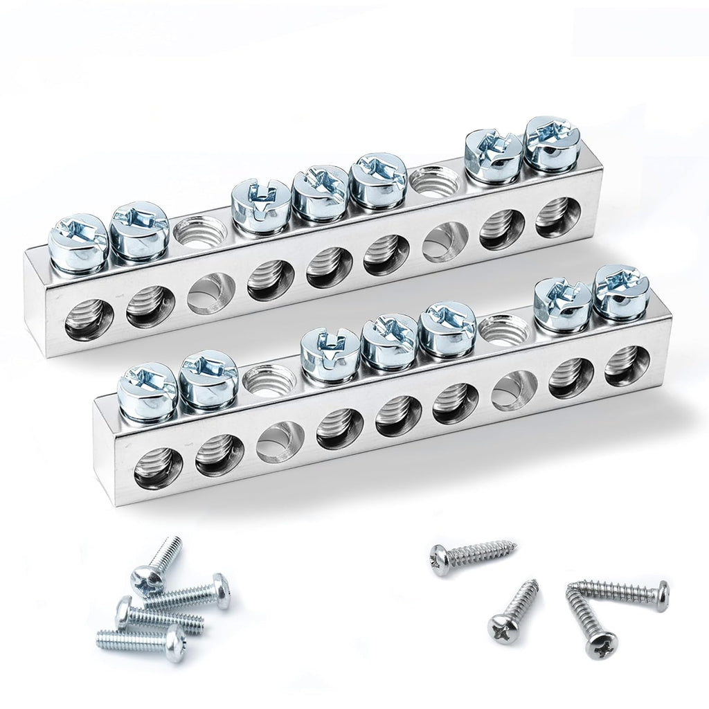 7 Terminal Ground Bar Kit for Square D Load Centers 2 Pack