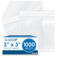 3" X 3" Mini Self-Sealing Cellophane Bags (1000 Count) Clear Cookie Bags