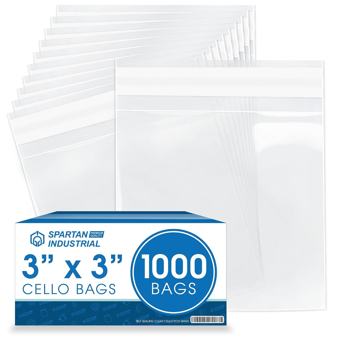 3" X 3" Mini Self-Sealing Cellophane Bags (1000 Count) Clear Cookie Bags