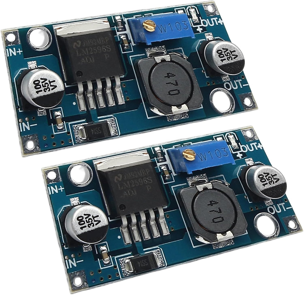 2pcs LM2596 DC-DC Buck Converter, 3.2V-35V to 1.25V-35V Power Module
