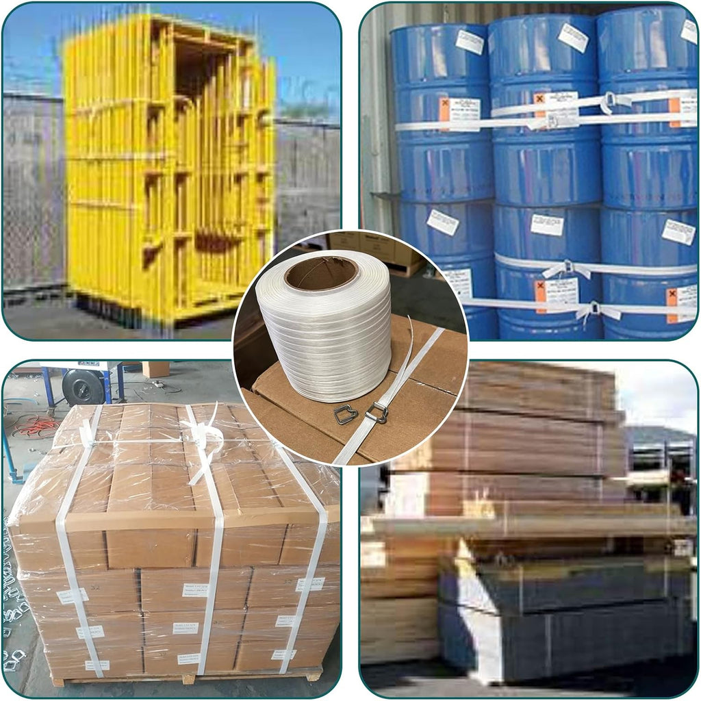 Packaging Strapping, Polyester Strapping, Woven Cord Strapping Roll 328' X 3/4" X 0.033" Pallet Strap Coil - Heavy