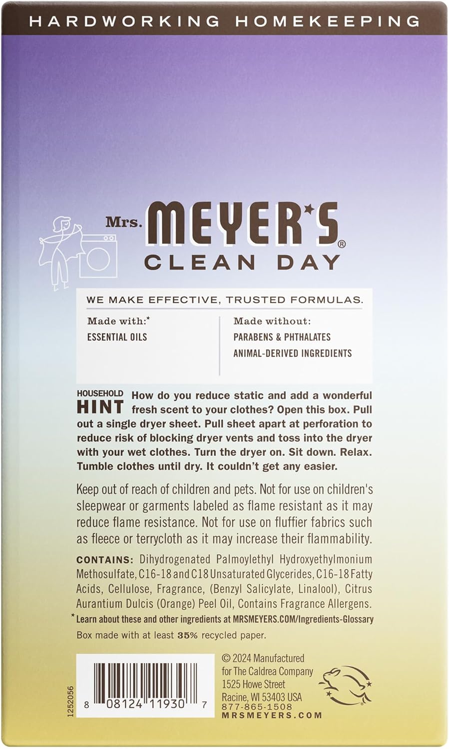 CLEAN DAY Dryer Sheets, Compassion Flower, 80 Count