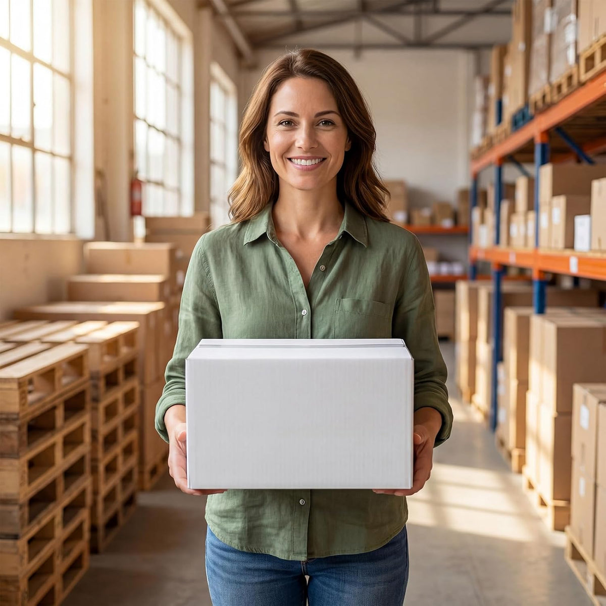 12x9x8 Shipping Boxes 15 Pack, White Corrugated Cardboard Boxes with Side-Lock and Pre-Applied Double-Sided Tape