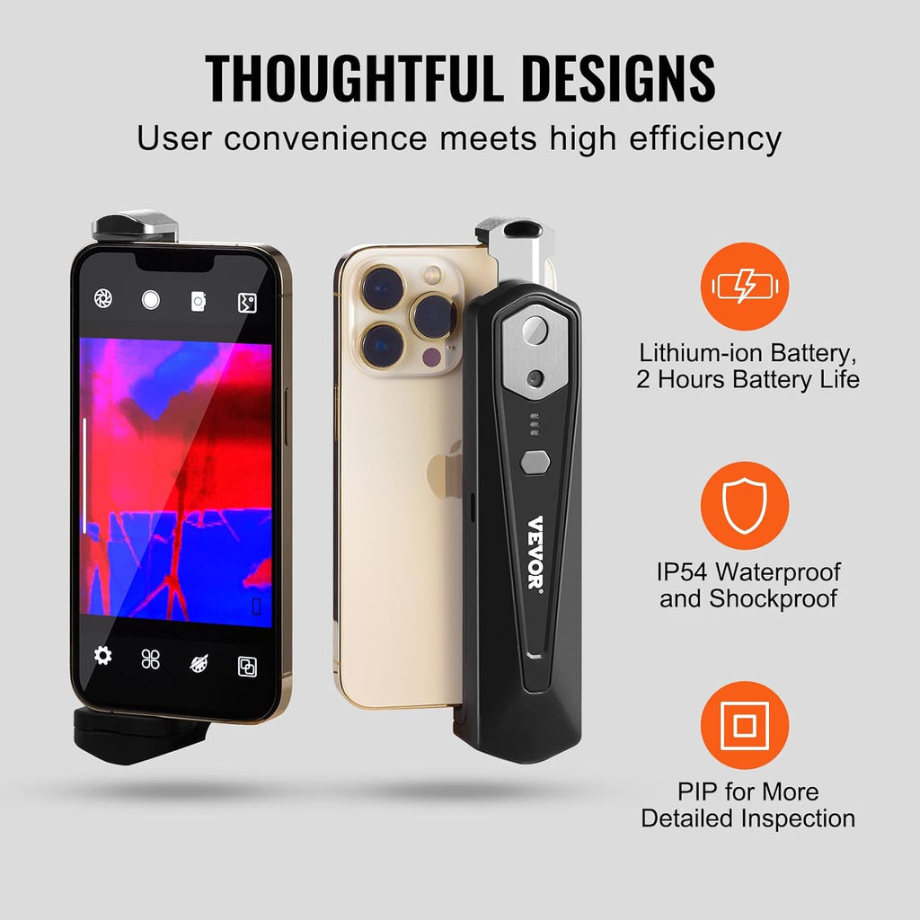 Thermal Imaging Camera for Android & iOS, 256 x 192 IR Resolution Wireless Infrared Thermal Imager with WiFi & Visual