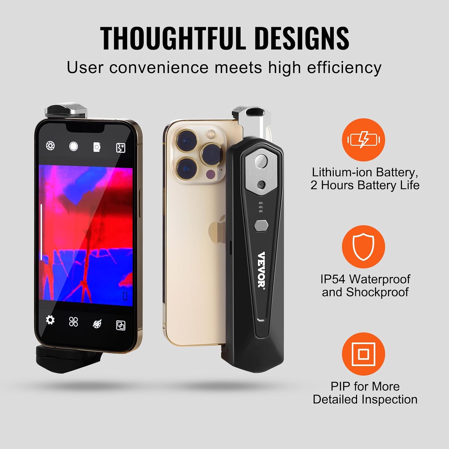 Thermal Imaging Camera for Android & iOS, 256 x 192 IR Resolution Wireless Infrared Thermal Imager with WiFi & Visual
