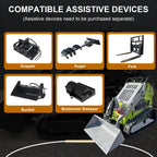 Mini Triangular Track Skid Steer Loader T460P with 43.8 inch Bucket, 23HP Multifunction Stand-On Crawler Skid Steer