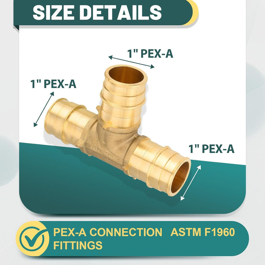 2-Pack Niikappu 1" PEX-A Expansion Tee(PEX1960044-2)