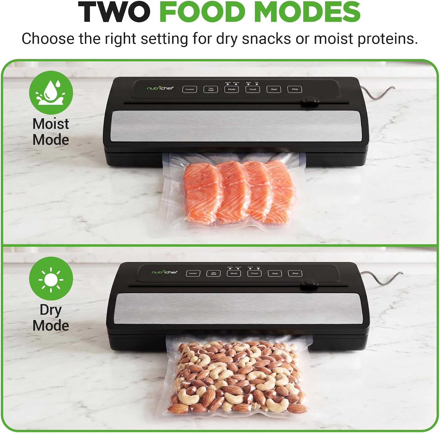 Vacuum Sealer | Automatic Vacuum Air Sealing System For Food Preservation w/ Starter Kit | Compact Design | Lab