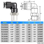 TAILONZ 3/8" x 3/8" NPT Push to Connect Elbow Fitting 2Pcs