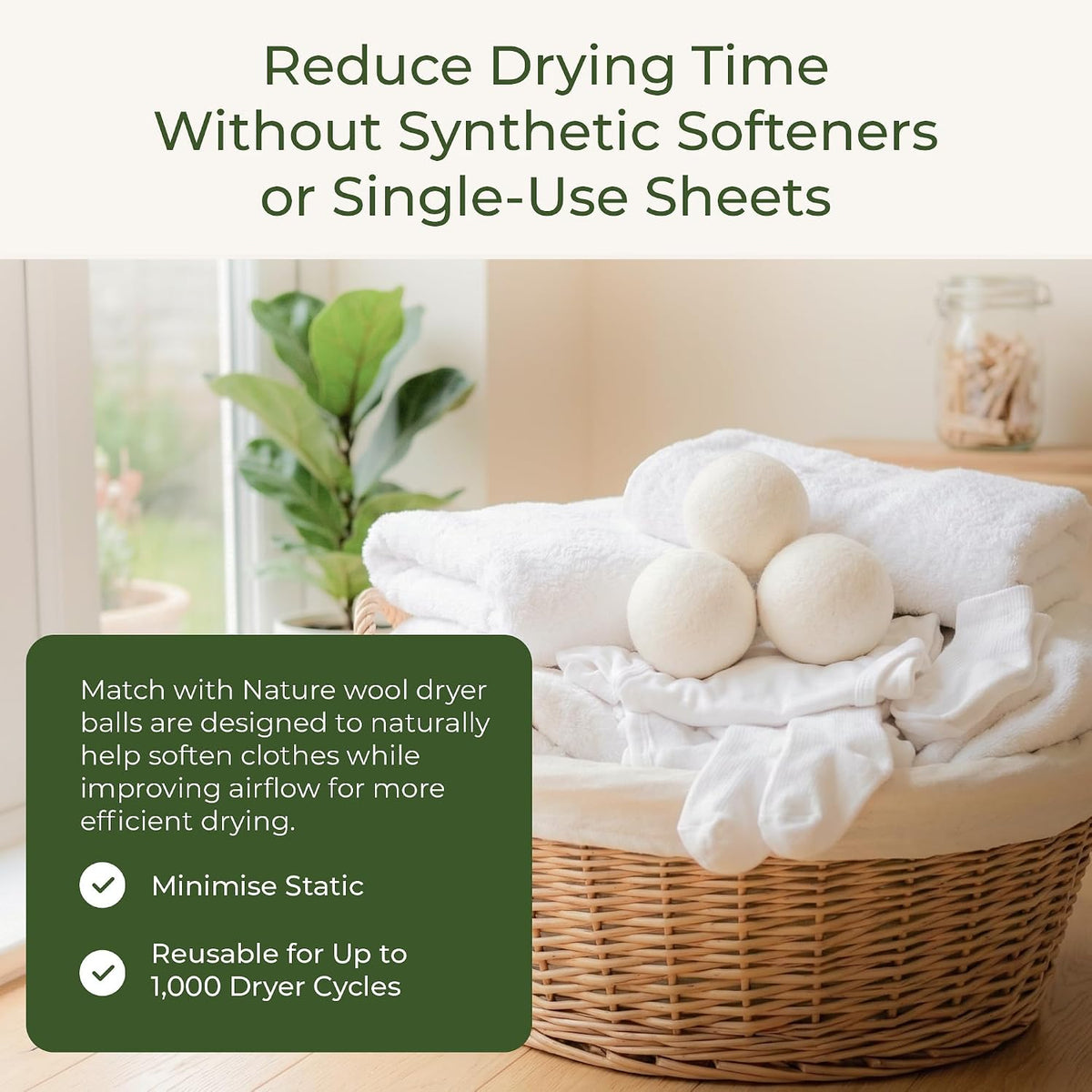Wool Dryer Balls, 6 Pack