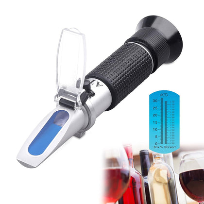 Brix Refractometer with ATC - Tiaoyeer Digital Handheld Refractometer for Beer Wine Brewing, Dual Scale-Specific