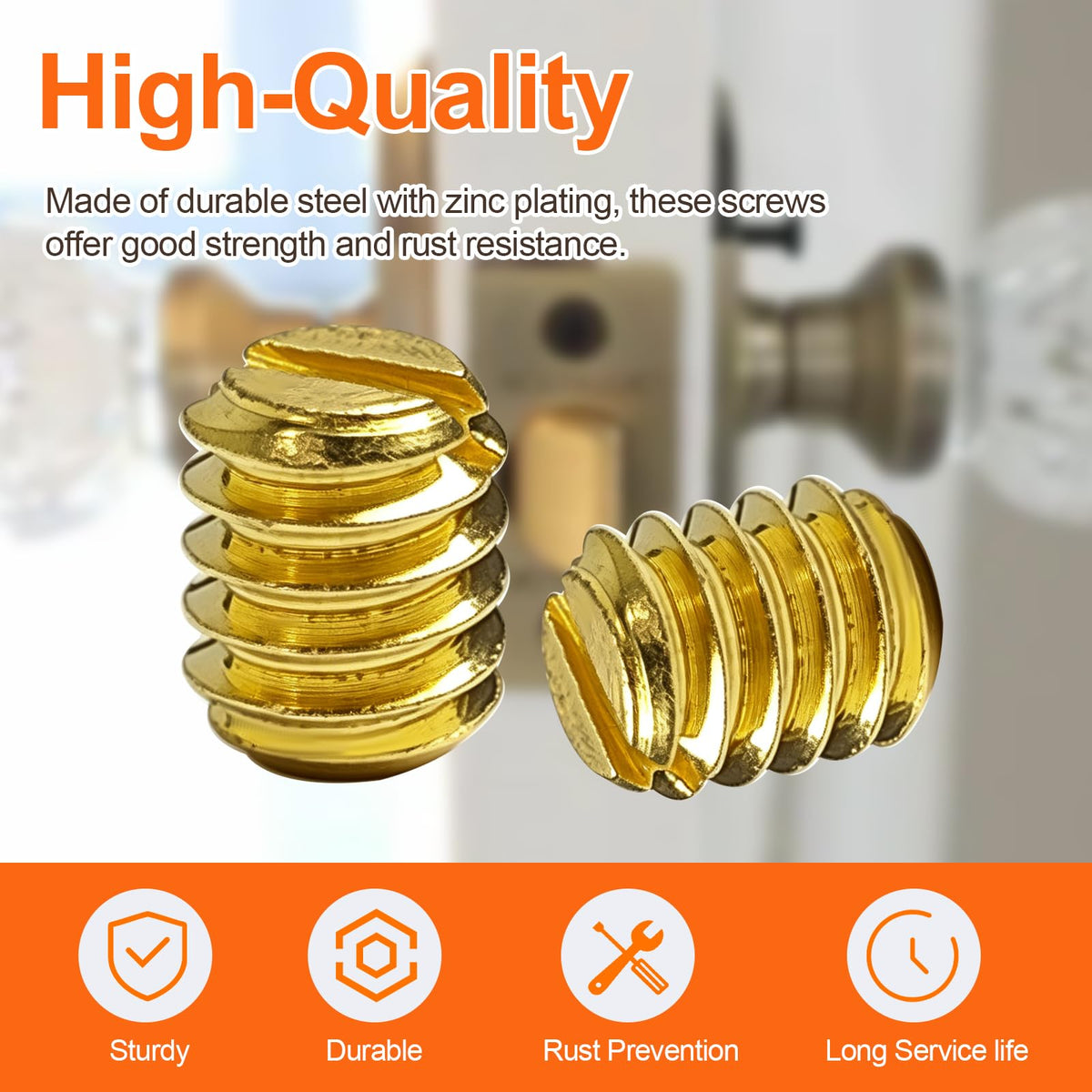 Door Knob Set Screws, 1/4-20 Thread Replacement Hex Screws 20-Pack