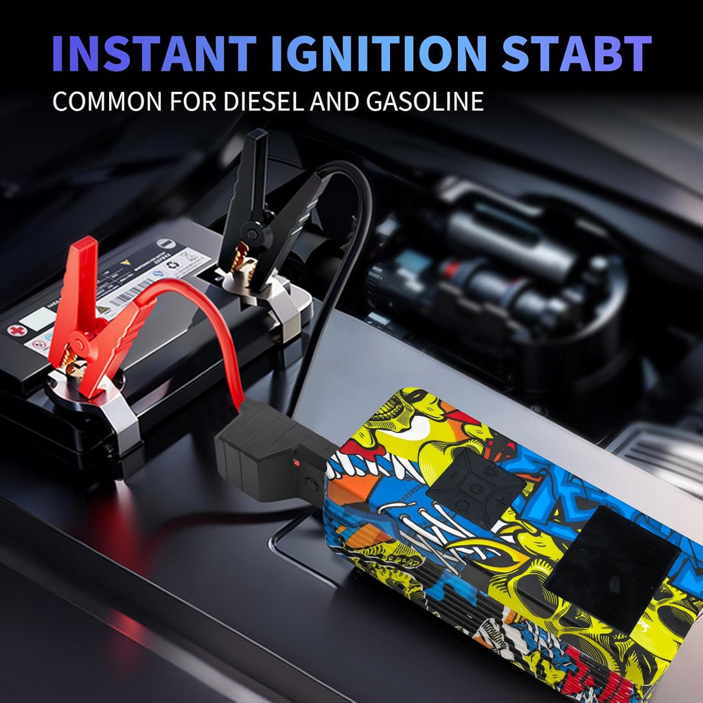 Jump Starter with Air Compressor, 8000A 150PSI Battery Jumper Starter Portable Tire Inflator Pump, 12V Jump Box Car