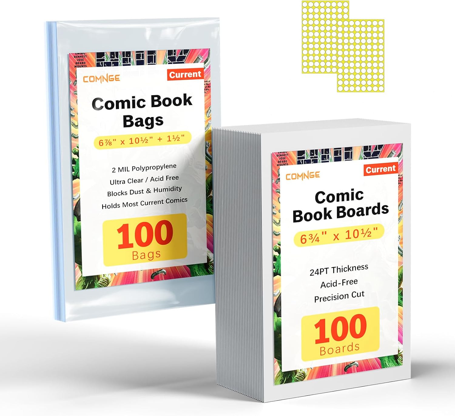 100ct Current Comic Bags and Boards - Reusable Modern Comic Sleeves | Protect Modern Comics from Scratches, Dust &