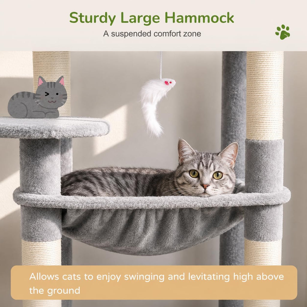 Cat Tree Tower with Scratching Post for Indoor Cats, F53