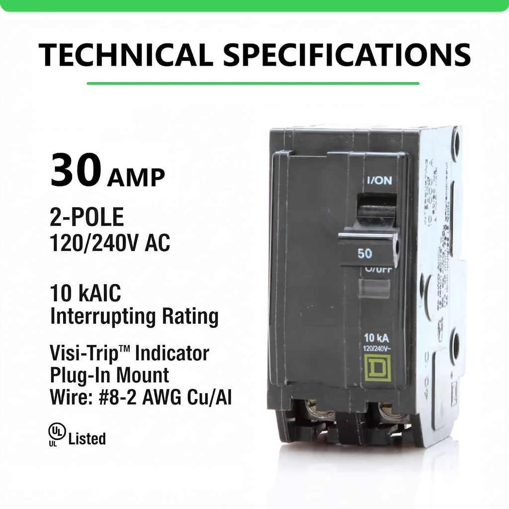 Genuine Square D QO230 30 Amp Double Pole Circuit Breaker Kit