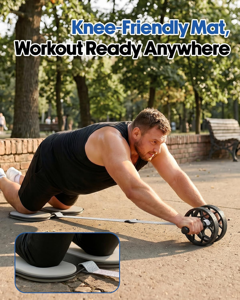 Ab Roller Wheel for Beginners to Pros, Ab Roller with Adjustable & Detachable Resistance Band, Core Workout Equipment