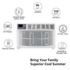 14000 BTU Air Conditioner Window Unit, 3-in-1 Window AC Unit Cooler, Dehumidifier & Fan with Timer, Remote Control &