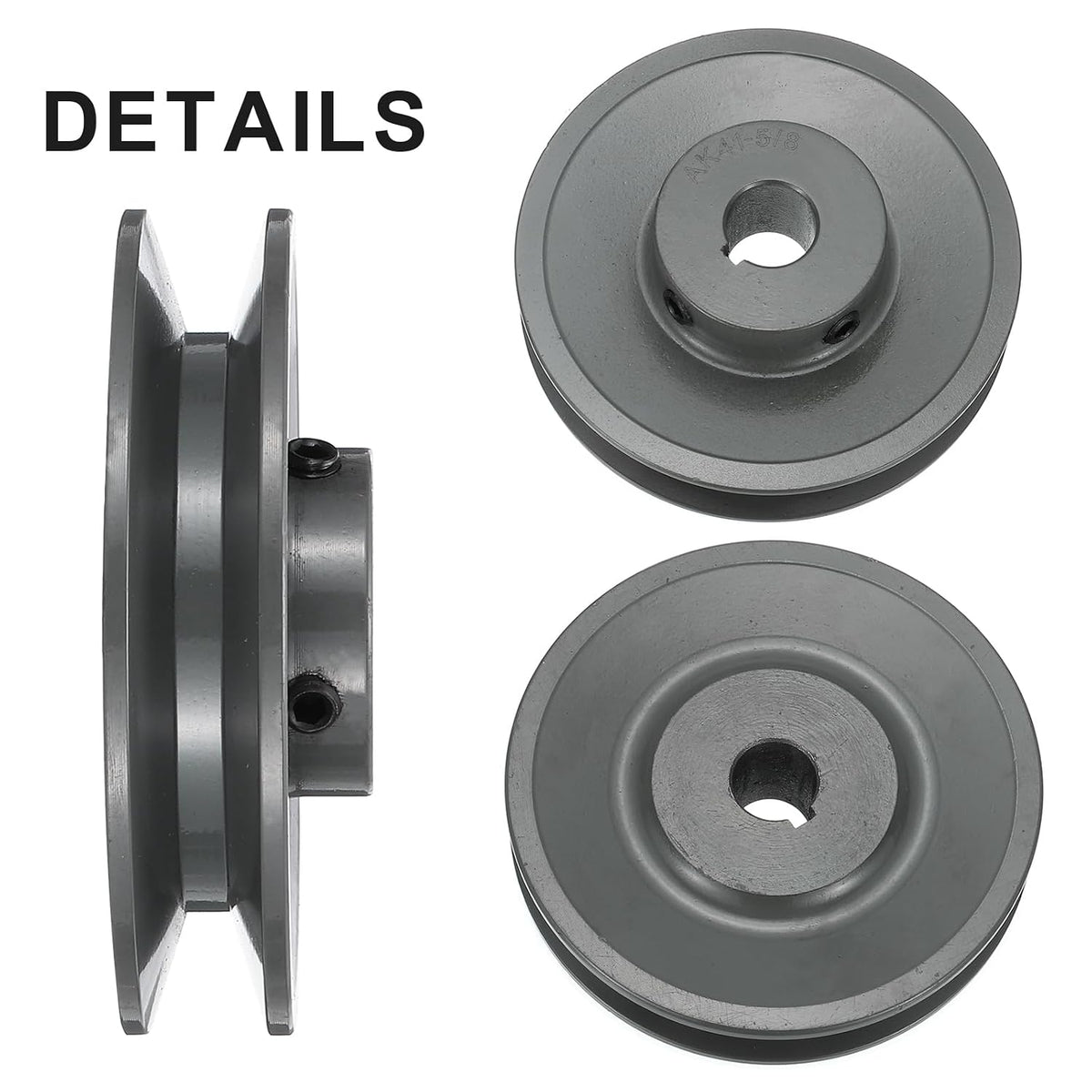 uxcell AK41-5/8 V-Belt Sheave 5/8" Bore, 3.95" OD, Single Groove Web Sheave