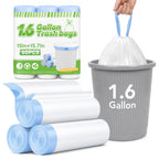 1.6 Gallon Small Drawstring Trash Bags Mini Garbage Bags 60 Counts