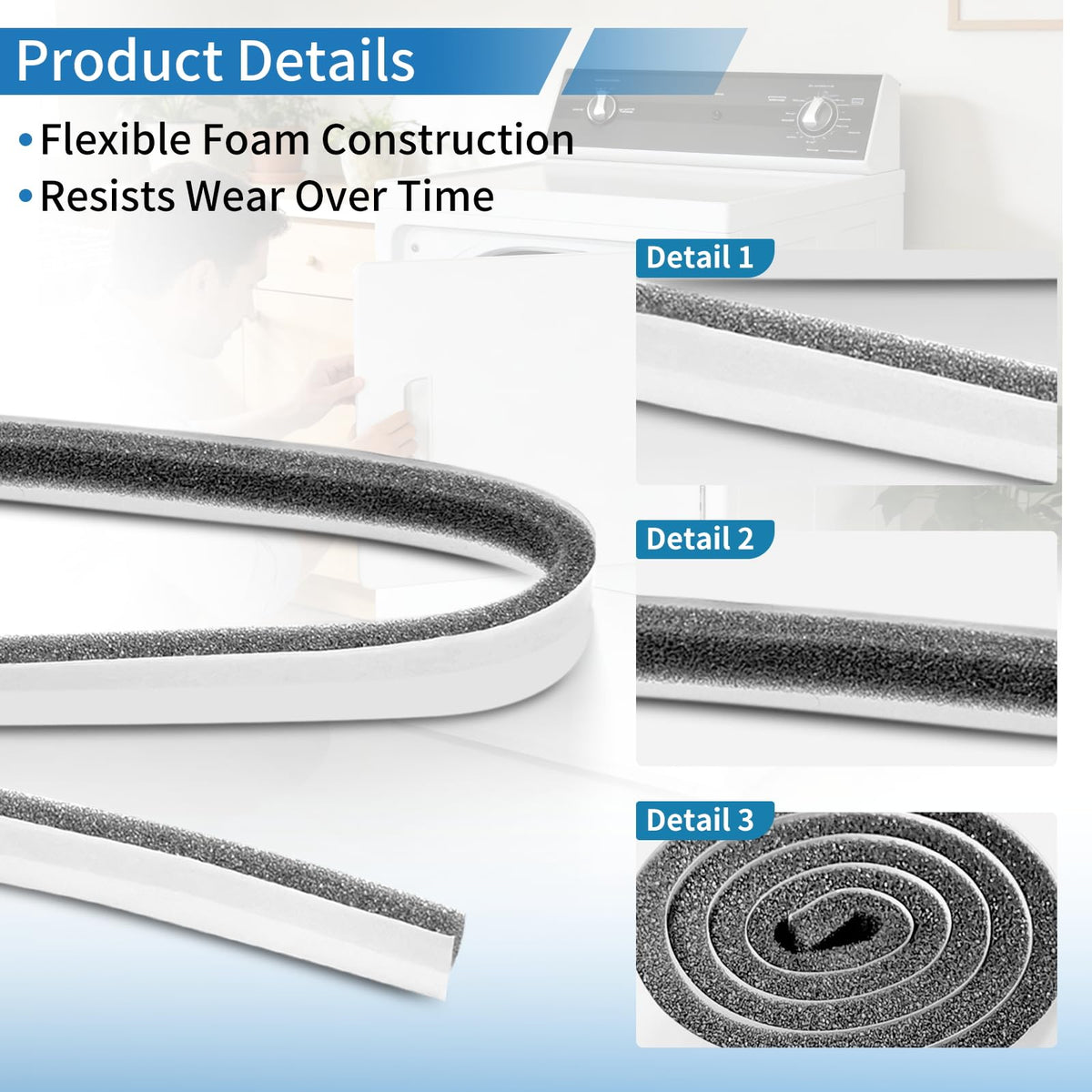 2PCS W11415783 Dryer Blower Housing Foam Seal Replacement for Whirlpool