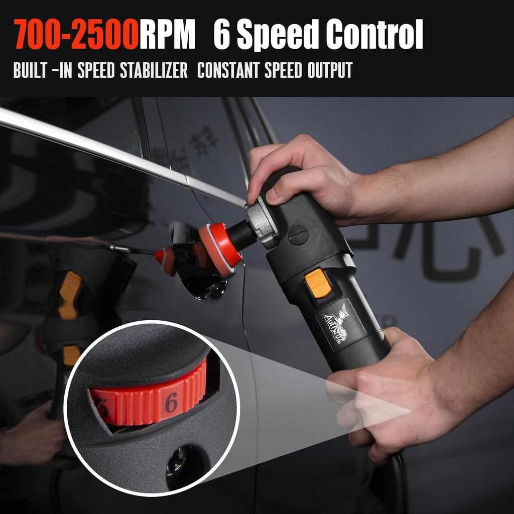 Mini Buffer Polisher, Car Polisher Waxer, 600W Rotary Polisher Machine with 33Pcs Polishing Kit, with 1" /2" /3" Base