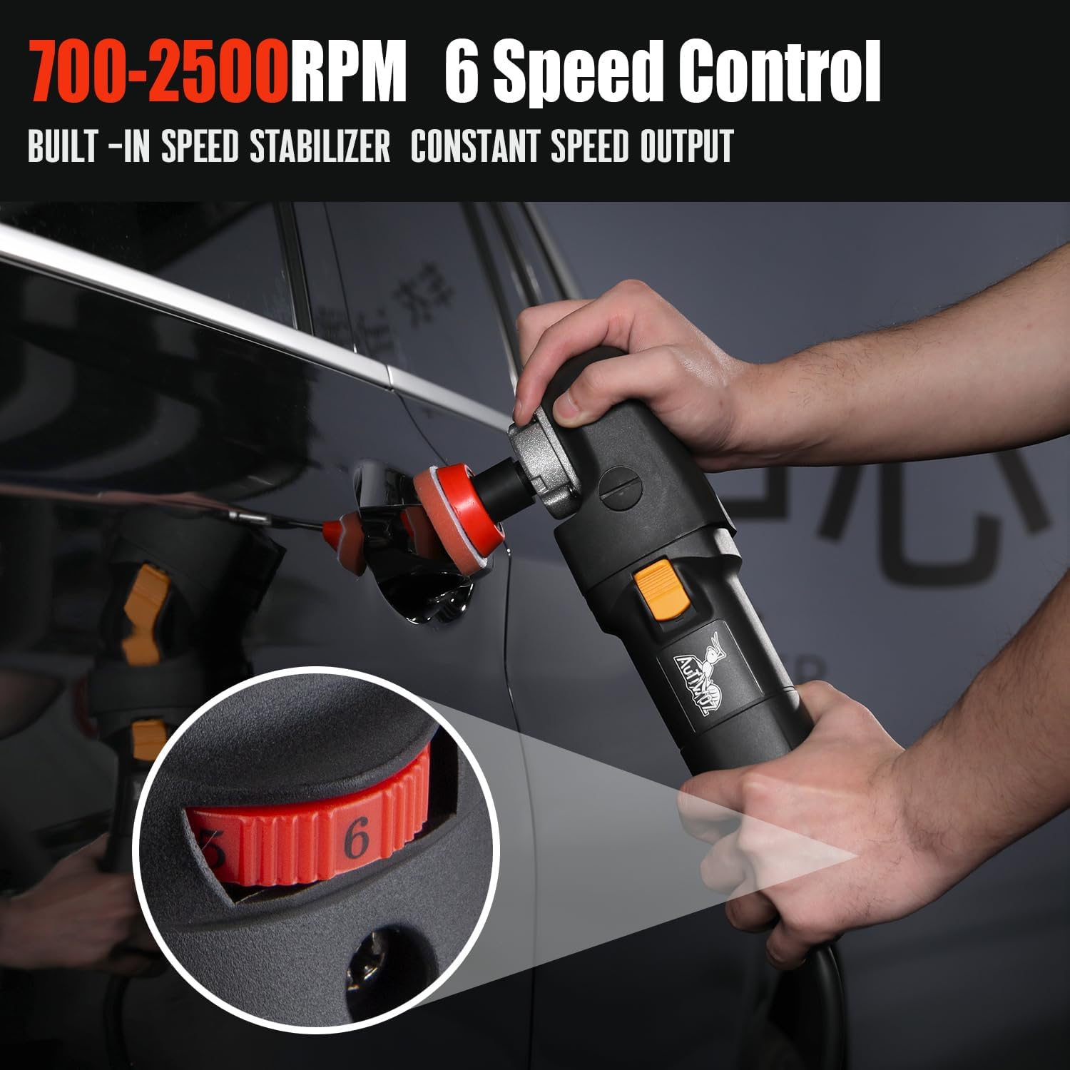 Mini Buffer Polisher, Car Polisher Waxer, 600W Rotary Polisher Machine with 33Pcs Polishing Kit, with 1" /2" /3" Base
