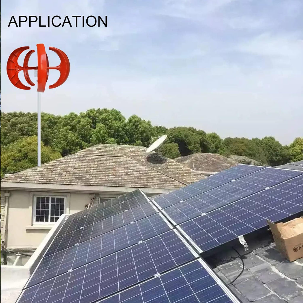 Wind Turbine Vertical Axis Generator 200W12V + 2 PCS 100W 12V Monocrystalline Solar Panel Kits Suit for RV Marine