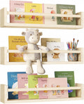 Nursery Shelves, 16.5 Inch Floating Bookshelves for Wall Set of 3, Baby Nursery Decor, Solid Wood Wall Mounted