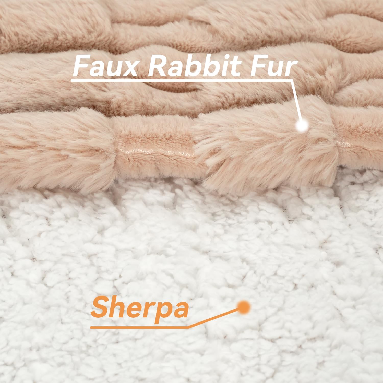 Heated Electric Blanket Throw Size Faux Fur & Sherpa 50" x 60" Soft Heating Blanket with 6 Heating Levels & 1-8 Hours