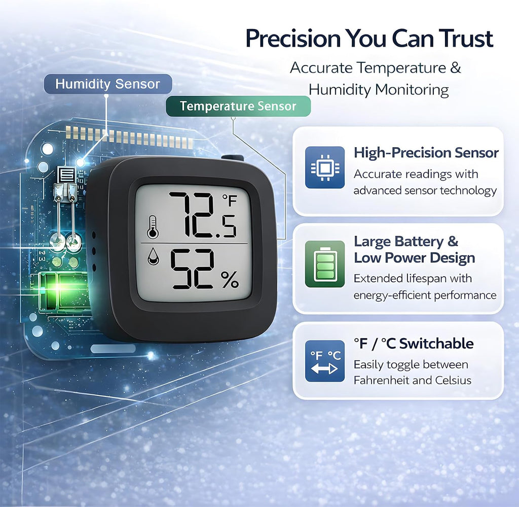 Bird Cage Thermometer,Parrot Cage Hygrometer,Pet Cage Temp Humidity Gauge,Easily Mounts on Cage,Clear Temp &