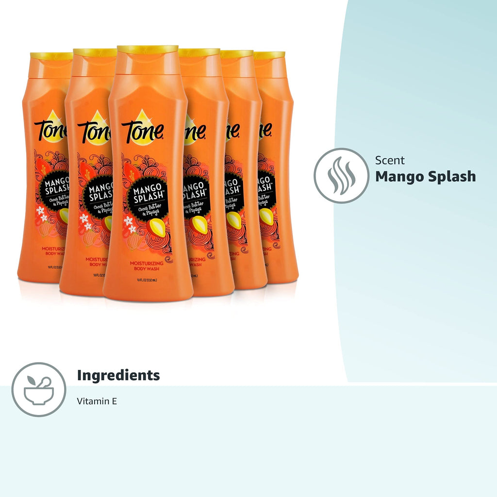 Body Wash, Mango Splash, 18 Ounce (Pack of 6)