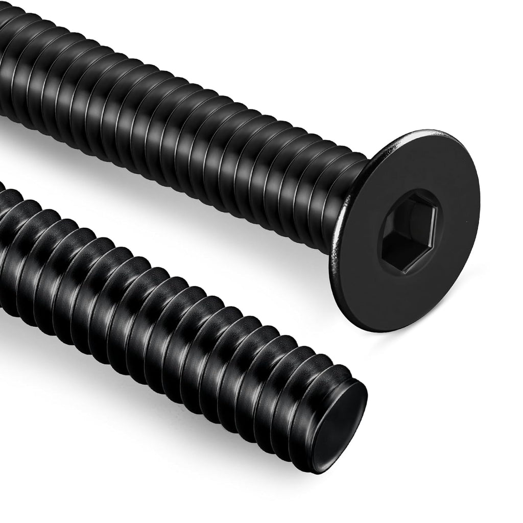5/16-18 Bolt, 5/16-18 x 3/4 Inch Flat Socket Head Screws 15Pcs, 304 Stainless Steel 18-8 Countersunk Bolts, Black Zinc Finish, Full Thread, with Hex Spanner