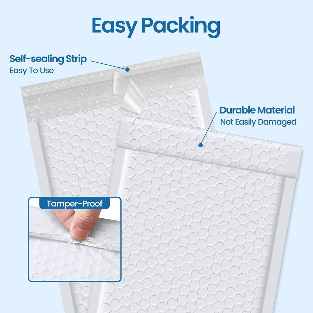 White Bubble Mailers 6x10 Inch 100 Pack Self-Seal Padded Envelopes
