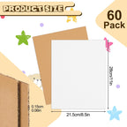 60 Pack 11 X 8.5 Inch White Cardboard Sheets