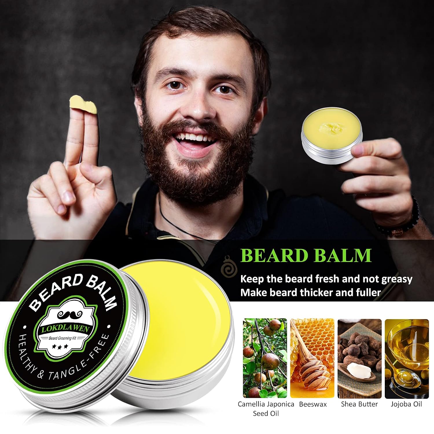 Beard Kit for Men Fathers Day Dad Gifts with Beard Wash, Beard Conditioner, Beard Oil, Beard Balm, Brush, Comb
