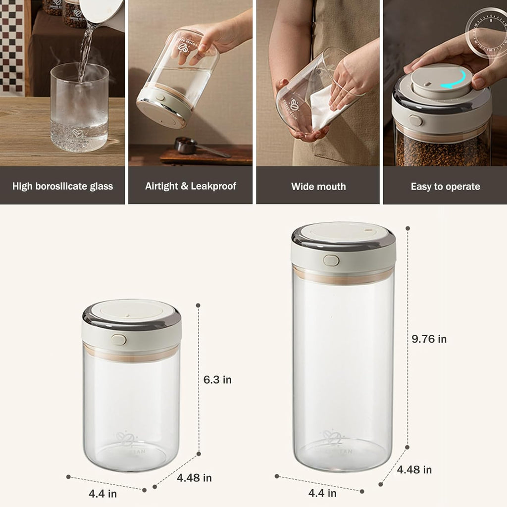 Coffee Bean Storage Container with One-way Valve Airtight Lid Date Tracker for Coffee and More Food Fresh and