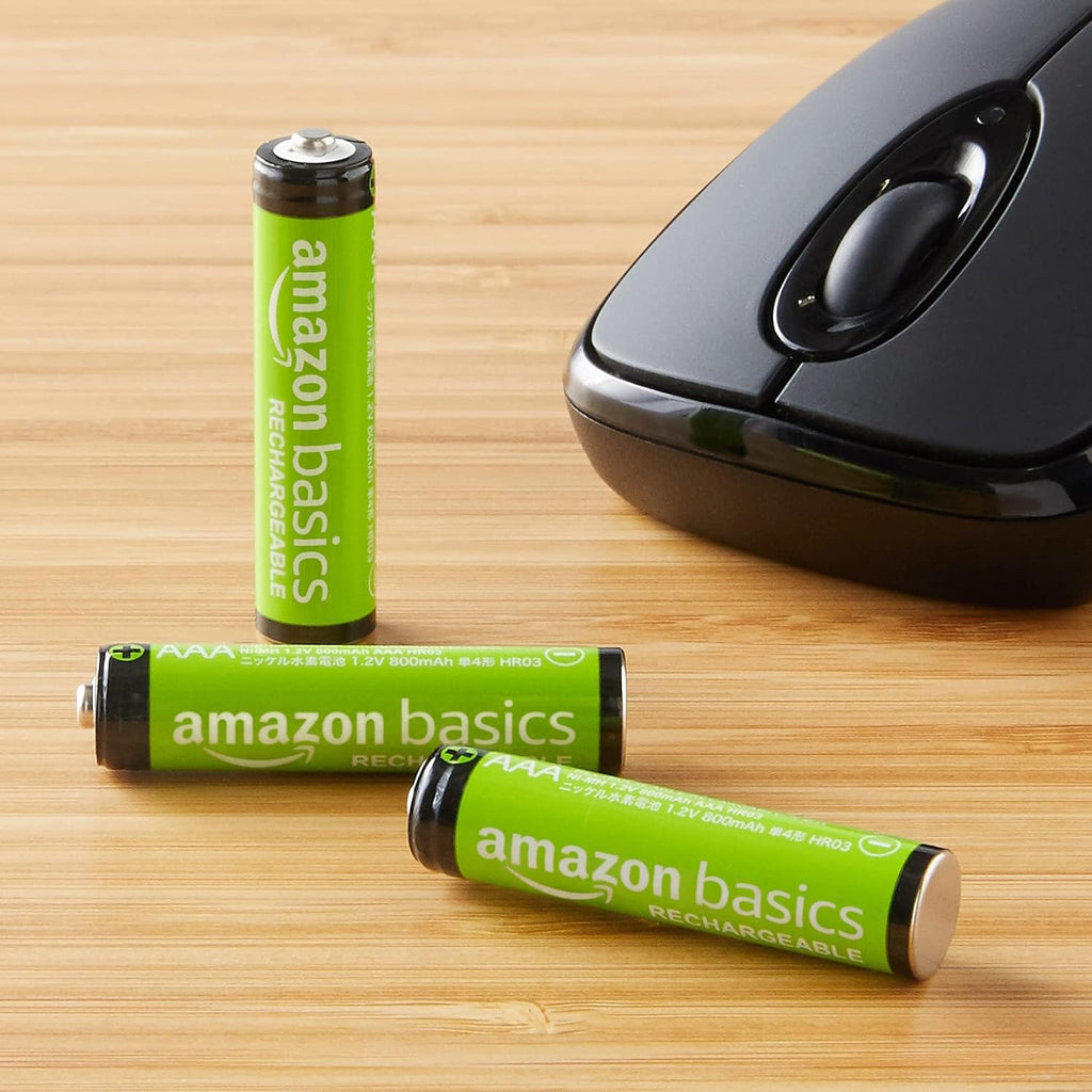 12-Pack Rechargeable AAA NiMH Batteries, 800 mAh, 1.2V, Low Self-Discharge, Pre-Charged, Recharge up to 1000x Times
