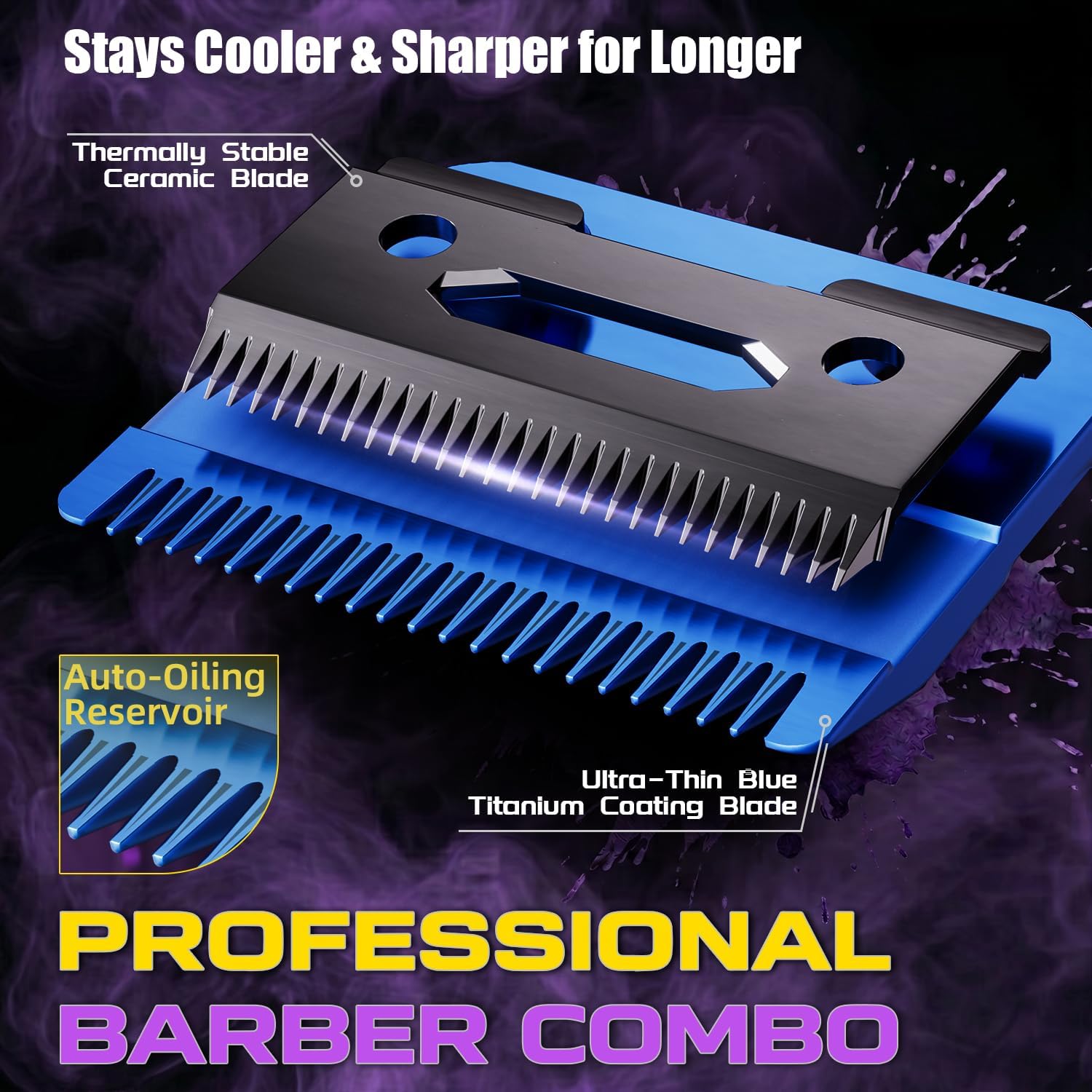 Professional Hair Clippers for Men - Cordless Barber Clippers & Zero-gapped Trimmer Set, High Speed Motor Haircutting