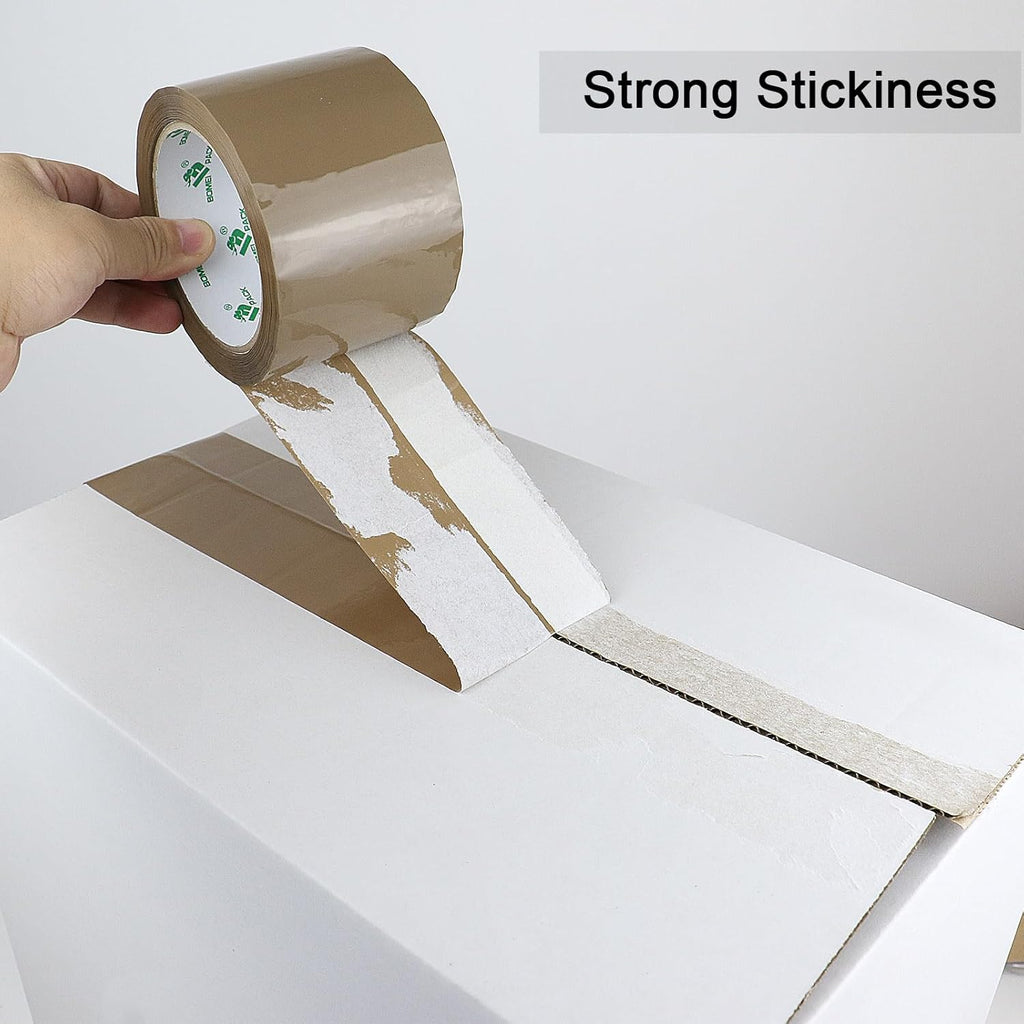3 inch Brown Packing Tape, 6 Refills Rolls Wide Packaging Tape for Moving, Shipping and Storage, 2.4 Mil x 60 Yards