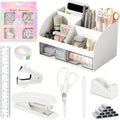Desk Accessories with Pen Holder, Office Supplies Desk Organizers and Accessories, Tape Dispenser, Stapler, Staple