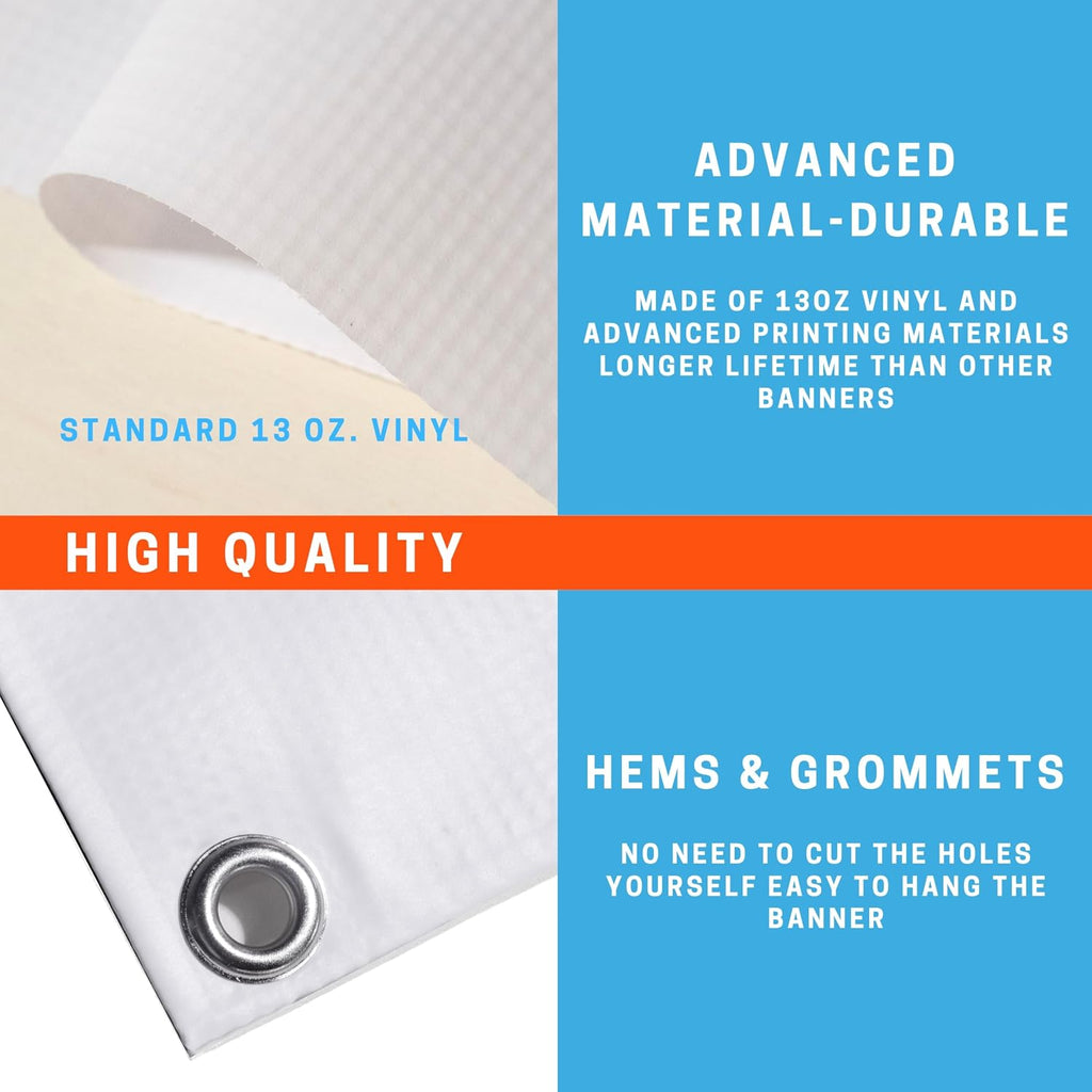 Custom Vinyl Banners & Signs, 1'*4' Large Personalized Backdrop | Backdrop for Business, Birthday, Parties, Back to